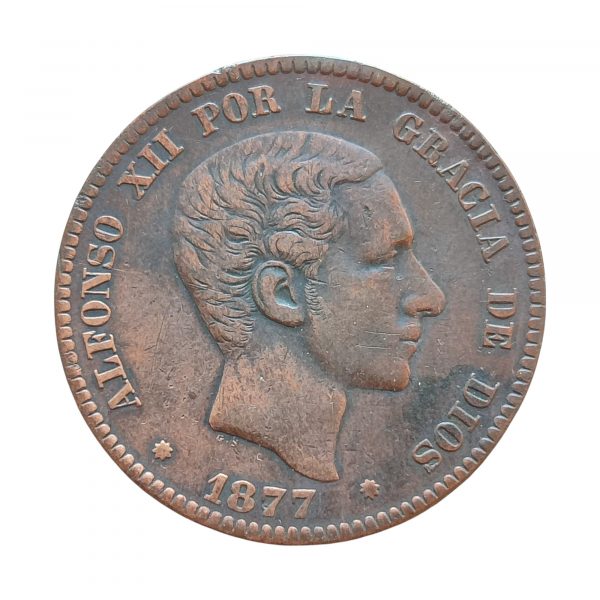 10 Céntimos Alfonso XII 1877 Barcelona MBC+
