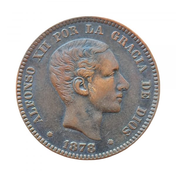 10 Céntimos Alfonso XII 1878 Barcelona EBC