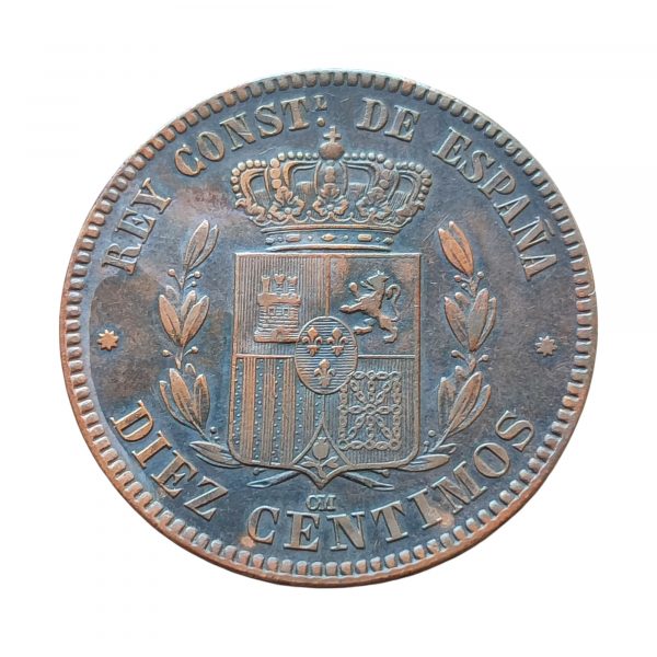 10 Céntimos Alfonso XII 1878 Barcelona EBC - Imagen 2