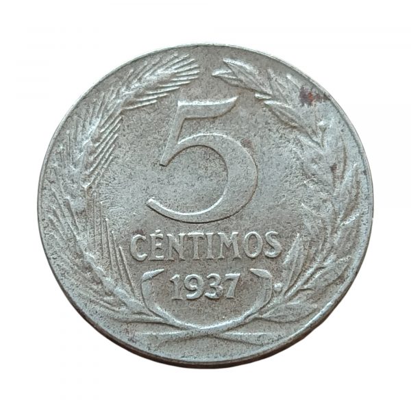 5 Céntimos Segunda Republica Española 1937 Madrid EBC - Imagen 2