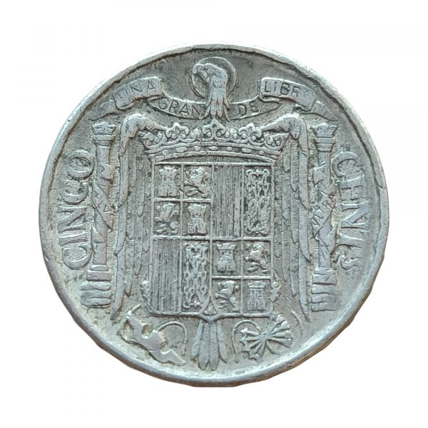 5 Céntimos Franco 1945 Madrid MBC+ - Imagen 2