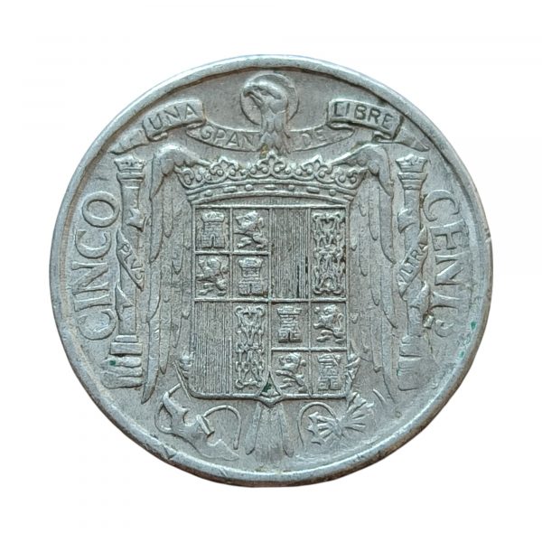 5 Céntimos Franco 1945 Madrid EBC - Imagen 2