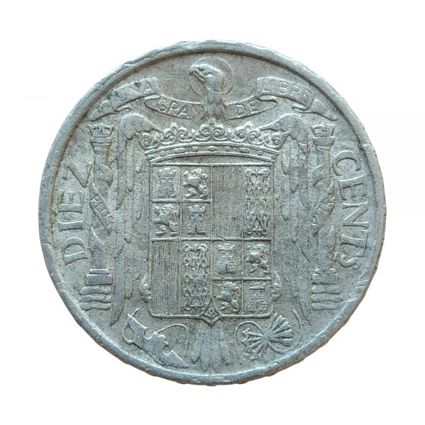 10 Céntimos Franco 1945 Madrid EBC - Imagen 2