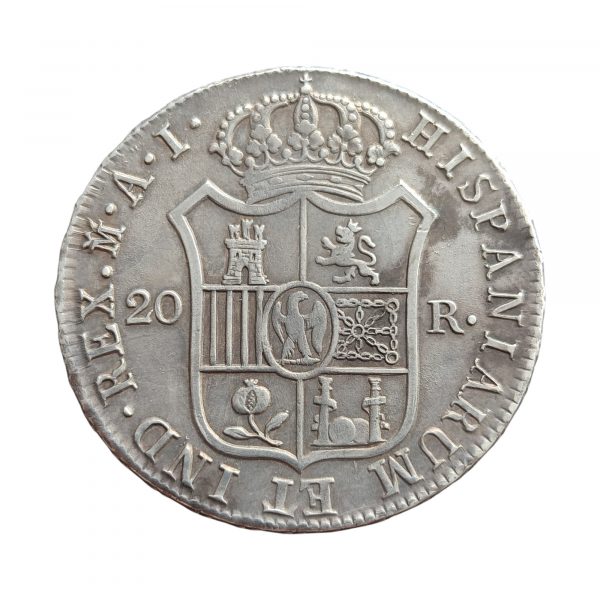 20 Reales Jose Napoleon 1809 Madrid EBC/EBC+ - Imagen 2