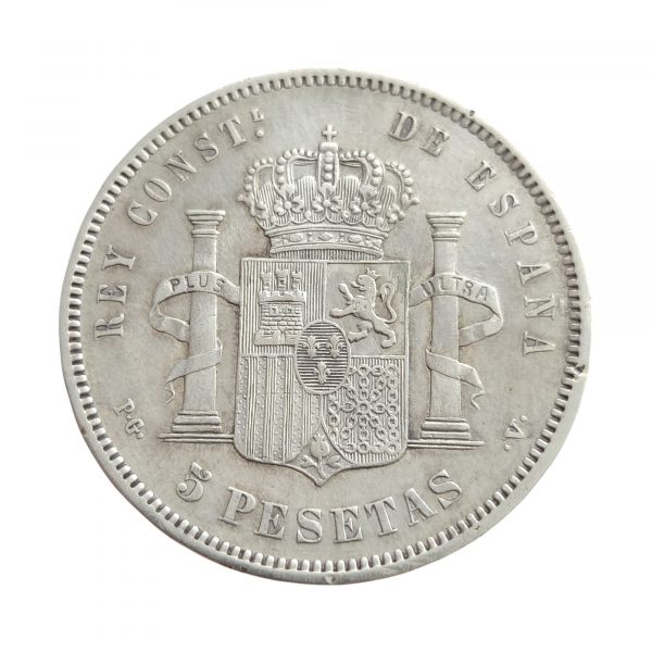 5 Pesetas Alfonso XIII 1894 Madrid MBC+/EBC- - Imagen 2