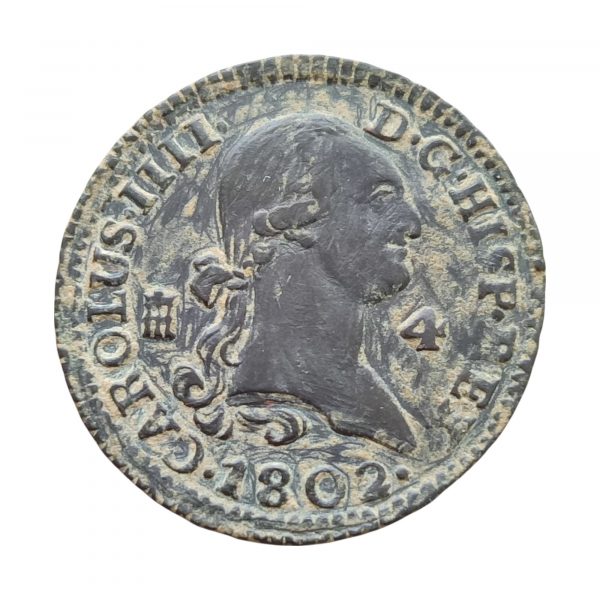 4 Maravedís Carlos IV 1802 Segovia MBC