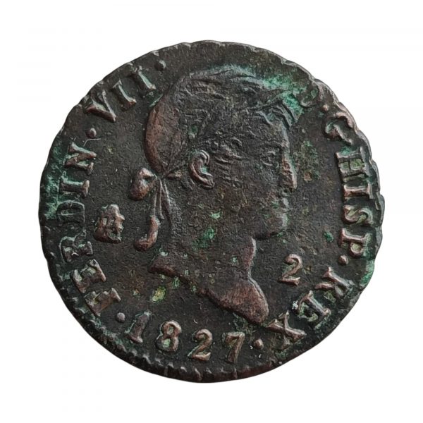 2 Maravedís Fernando VII 1827 Segovia MBC+