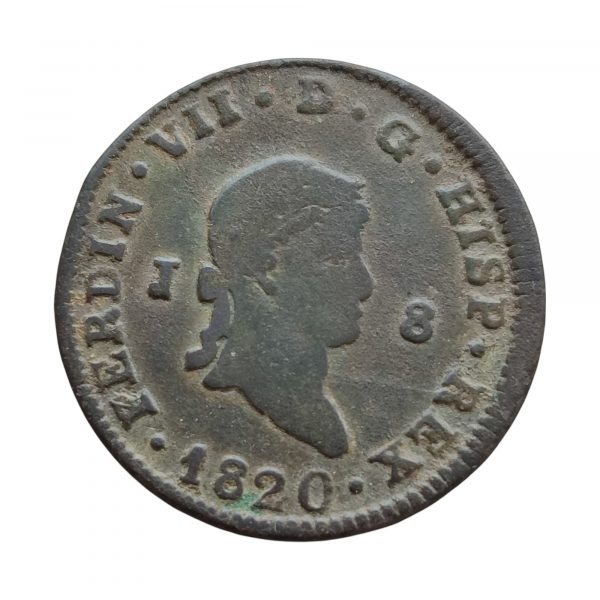 8 Maravedís Fernando VII 1820 Jubia BC+