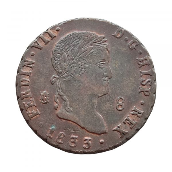 8 Maravedís Fernando VII 1833 Segovia EBC-