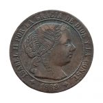 Medio Céntimo de Escudo Isabel II 1868 Jubia MBC+