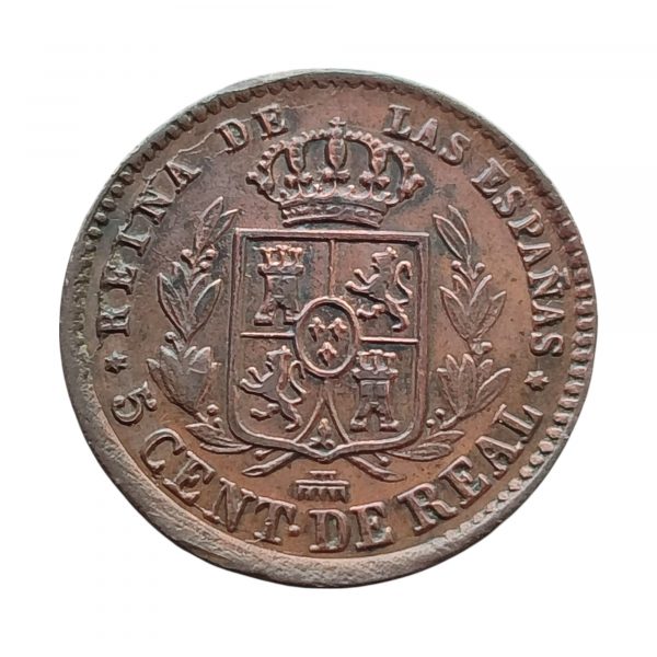 5 Céntimos de Real Isabel II 1856 Segovia SC- - Imagen 2