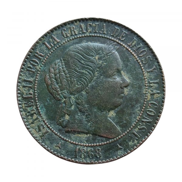 5 Céntimos Isabel II 1868 Segovia MBC