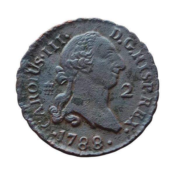 2 Maravedís Carlos III 1788 Segovia MBC+