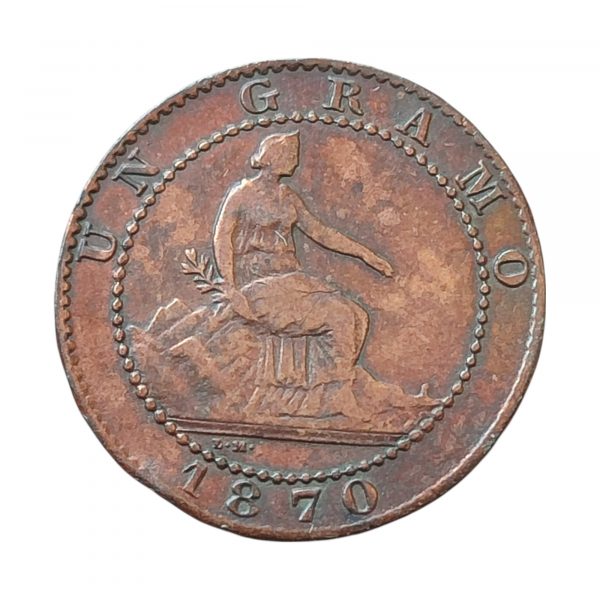 1 Céntimo Gobierno Provisional 1870 Barcelona MBC+