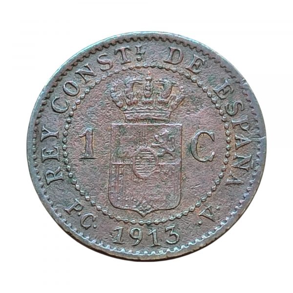 1 Céntimo Alfonso XIII 1913 Madrid BC+ - Imagen 2