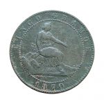 5 Céntimos Gobierno Provisional 1870 Barcelona MBC