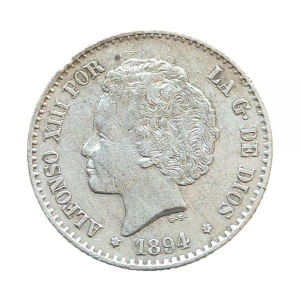 50 Céntimos de Peseta Alfonso XIII 1894 Madrid EBC-