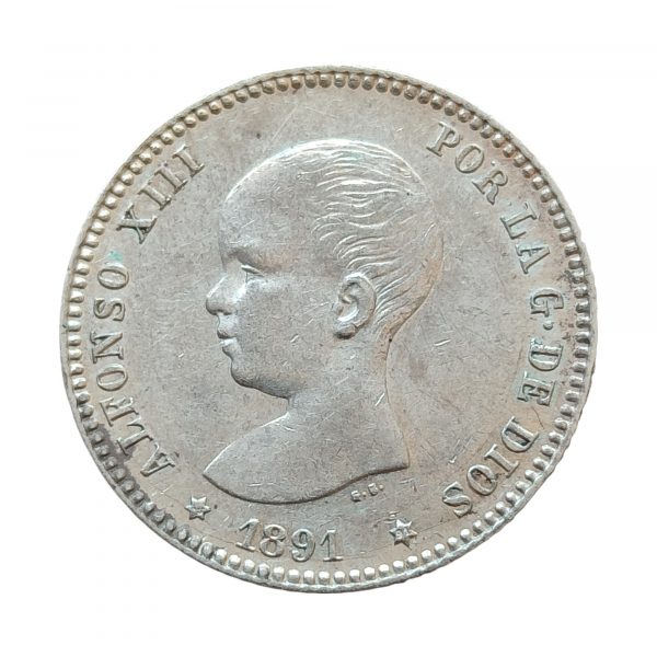 1 Peseta Alfonso XIII 1891 Madrid EBC