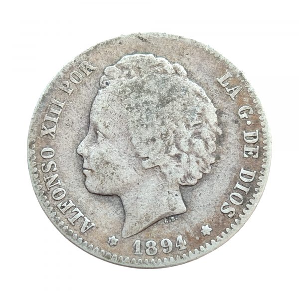 1 Peseta Alfonso XIII 1894 Madrid MBC/MBC-