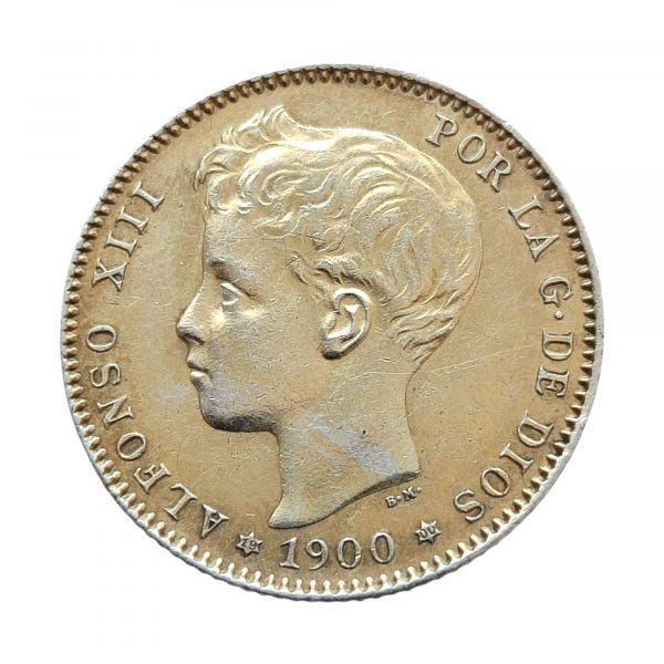 1 Peseta Alfonso XIII 1900 Madrid EBC-/EBC