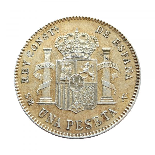 1 Peseta Alfonso XIII 1900 Madrid EBC-/EBC - Imagen 2