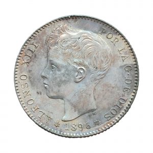 1 Peseta Alfonso XIII 1896 Madrid SC-
