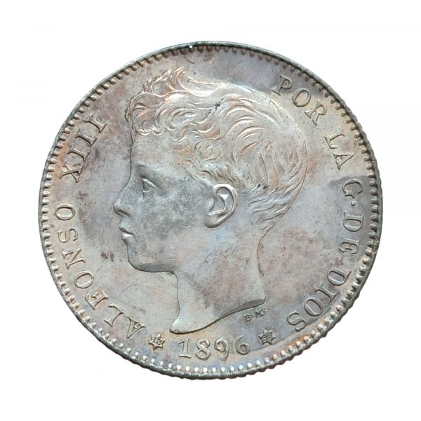 1 Peseta Alfonso XIII 1896 Madrid SC-
