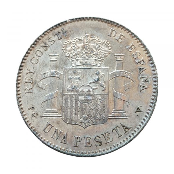 1 Peseta Alfonso XIII 1896 Madrid SC- - Imagen 2