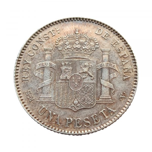 1 Peseta Alfonso XIII 1903 Madrid EBC+ - Imagen 2