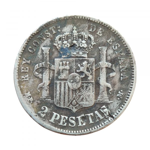 2 Pesetas Alfonso XIII 1889 Madrid MBC- - Imagen 2