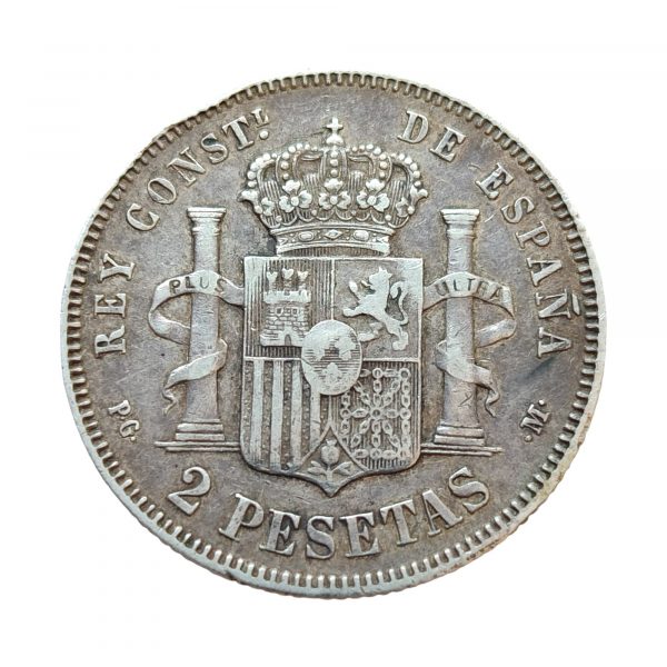 2 Pesetas Alfonso XIII 1892 Madrid MBC+ - Imagen 2