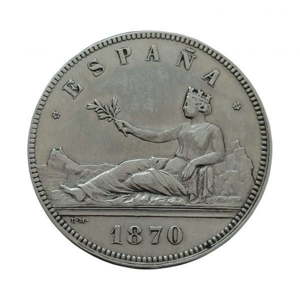 5 Pesetas Gobierno Provisional 1870 Madrid EBC-/EBC