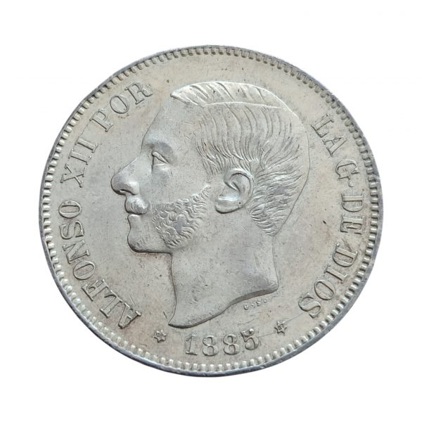 5 Pesetas Alfonso XII 1885 Madrid SC-