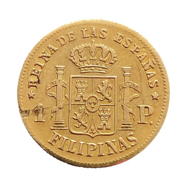 1 Peso Isabel II 1865 Manila EBC- - Imagen 2