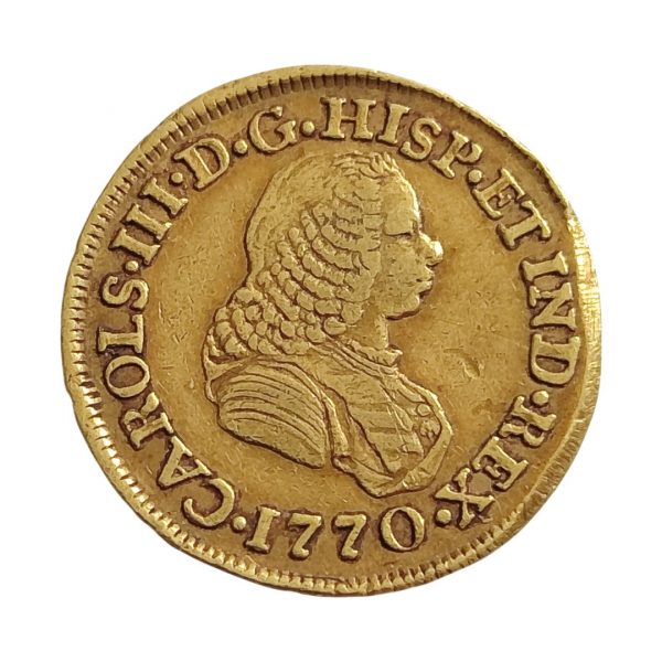 2 Escudos Carlos III 1770 Popayán MBC+